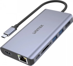 Multifunktsionaalne USB‑C jaotur: 2× USB 3.1, HDMI 2.0, DP 1.4, RJ45, SD, Power Delivery