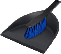 Dustpan and brush with rubber edge AZUR, assorted colors
