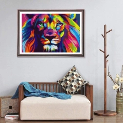 5D teemantmosaiik vikerkaarelõvi – loov komplekt täiskasvanutele ja lastele