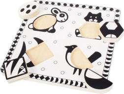 Bigjigs Toys puidust sisestatav pusle – mustvalged kujundid