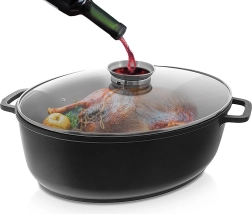 Graniitne ovaalne röstimispott kaanega 12 l ORION Grande