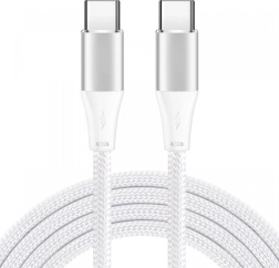 USB-C kaabel 2 m valge, 60 W, PD 3.0 ja QC 4.0+