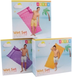 Täispuhutav veemadrats 229 × 86 cm lainelise struktuuri ja padjaga