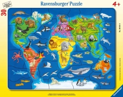 Ravensburgeri pusle loomade maailmakaart