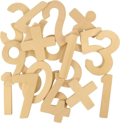 Bigjigs Toys puidust numbrid ja märgid lastele