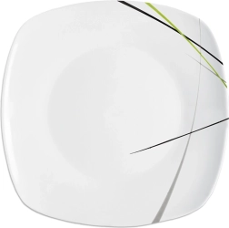 Shallow square portion plate Green 24 × 24 cm