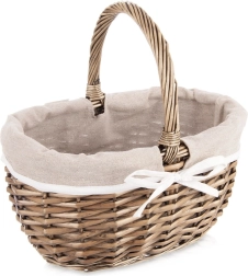 Vitstest piknikukorv kangast voodriga 32,5 × 24 × 32 cm