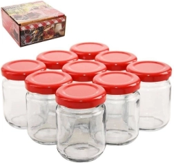 Glass Canning Jars with Screw Lids 60 ml, Set of 9