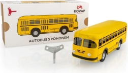 Retro buss üleskeeratav, metall 19 cm, kollane, karbis – Kovap