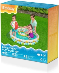 Bestway laste täispuhutav bassein 3 ühes koos palli ja rõngaga, 122 cm