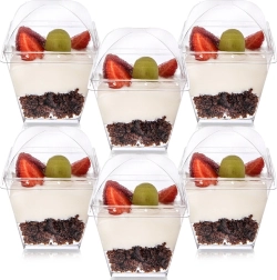 Plasttopsid magustoitude ja snäkkide jaoks kaantega 180 ml, 6 tk