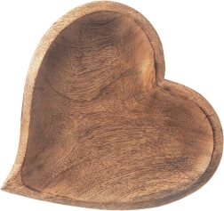 Stiilne mangopuidust suupistetalühvik, süda 25 × 25 cm