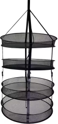 Riputatav võrkküpsatusseade seentele, ürtidele ja puuviljadele, 4 tasandit, 60 cm