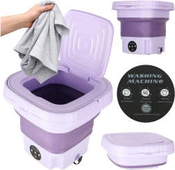 Kokkupandav mini reisipesumasin 8 l, lilla