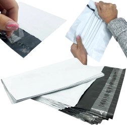 Valged kulleri polüetüleenist ümbrikud 450 × 550 mm, iseliimuvad, 50 tk