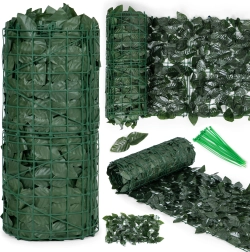 Tehislik luuderohuvõrk 500 × 50 cm, tumeroheline varjekate rõdule ja aiale