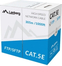 Võrgukaabel FTP Cat.5e CU 305 m, täisjuht, hall