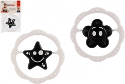 Plastist kõrin ja närimisrõngas 12 cm, must-valge, alates 0 kuust