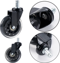 Läbipaistev vaikne kummiratas tugitoolile