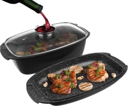 Graniitkattega ahjuvorm 3-ühes kaanega GRANDE 5 l, 39 × 22 cm