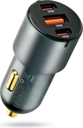 Autolaadija 60 W USB‑C PD ja USB QC3.0-ga (1× USB, 2× USB‑C) must