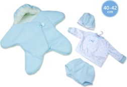 Riietus nukule NEW BORN 40–42 cm – fliisist tähekujuline komplekt, 3-osaline