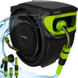 Automaatne 25 m aiavooliku kerija GARDLOV seinale kinnitatava hoidiku ja 7-funktsioonilise püstoliga