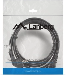 Toitekaabel LANBERG CEE 7/7 – IEC 320 C13, 3 m, must, VDE