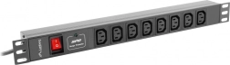 Lanbergi rack-toiteliist PDU 19'' 1U, 16 A, 8× IEC C13, sisend IEC C20, kaabel 2 m, must