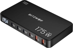BlitzWolf lauapealne GaN-laadija 175 W, 4× USB‑C + 2× USB‑A, 6-ühes