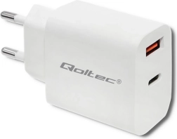 Võrgulaadija 18W USB-C PD ja QC 3.0 valge