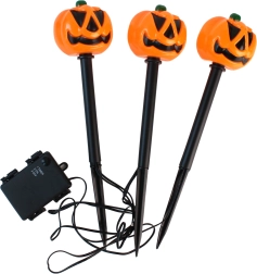LED Garden Stake Pumpkins for Halloween, Set of 3, 30 cm