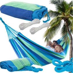 Kahekohaline aiavõrkkiik XXL 200 × 150 cm, triibuline, kotiga