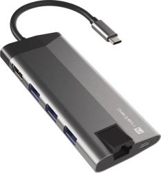 USB‑C jaotur NATEC Fowler Plus 8‑ühes, 3× USB 3.0, HDMI 4K, RJ‑45, SD/microSD, PD 100 W