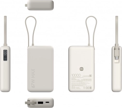 10 000 mAh akupank integreeritud 67 W kaabliga, Tan