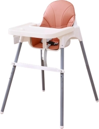 Children’s high chair – white, height-adjustable and foldable