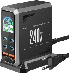 BlitzWolf 240 W võrgulaadija 4× USB‑C ja 2× USB‑A Power Deliveryga