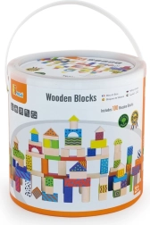 Puidust ehitusklotsid – 100 tk ämbris
