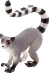Plastist leemuri figuur triibulise sabaga