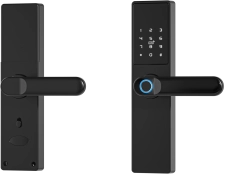 Targa Tuya ukselink, elektrooniline lukk sõrmejälje, koodi, Wi‑Fi ja RFID‑ga – must