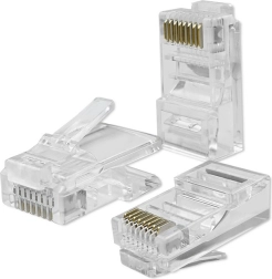 Modulaarsed pistikud RJ45 CAT6 UTP, kullatud kontaktid, 100 tk