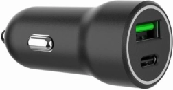 Must autolaadija USB-A/USB-C 20 W PD