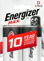Aluselised patareid D (LR20) ENERGIZER MAX, blister 2 tk