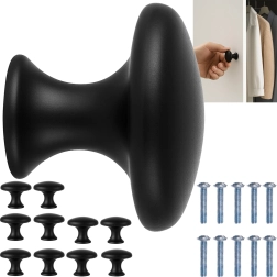 Mööblikäepidemed (nupud) RUHHY must matt 30 mm – komplekt 10 tk