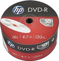 HP DVD‑R 16× 4,7 GB, pakendis 50 tk