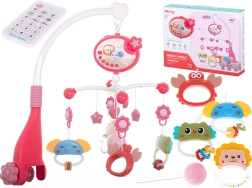 Musical Mobile with Star Projector and Remote Control for Crib – Pink