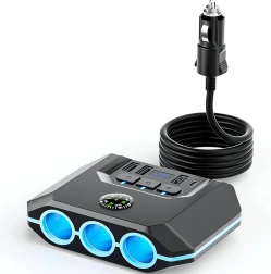 RENEW FORCE sigaretisüütaja jagaja 120 W, 3 pistikupesa, USB QC 3.0 ja USB-C PD