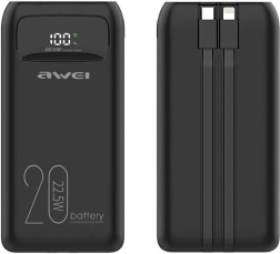 Powerbank 20000 mAh Awei P169K kiirlaadimisega 22,5 W ja LCD-ekraaniga