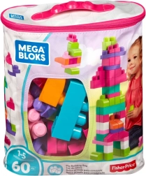 Mega Bloks suur kott 60 suure klotsiga, roosa
