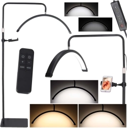 LED-kaarekujuline kosmeetikalamp 36 W reguleeritava värvustemperatuuri ja statiiviga